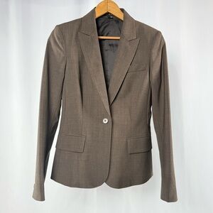 Theory Gabe B Tailor One Button Wool‎ Blazer in Brown Size 4